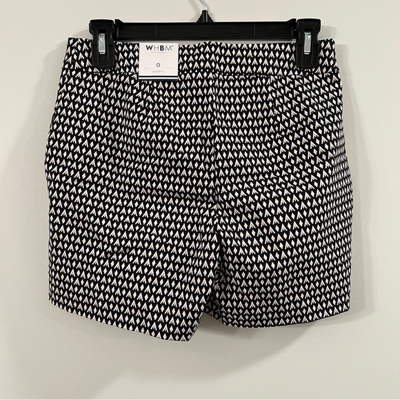 Women’s new WHBM black patterned Bermuda shorts size 0 - Picture 3 of 5
